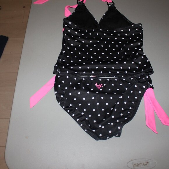 Black & White 2 Pcs Justice Tankini  Swimsuit Size 14 - Picture 5 of 10